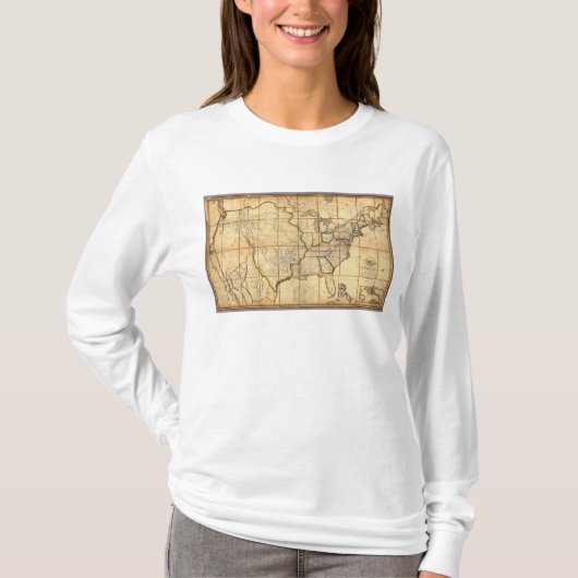 Kaart van de Verenigde Staten 3 T-shirt (Voorkant)