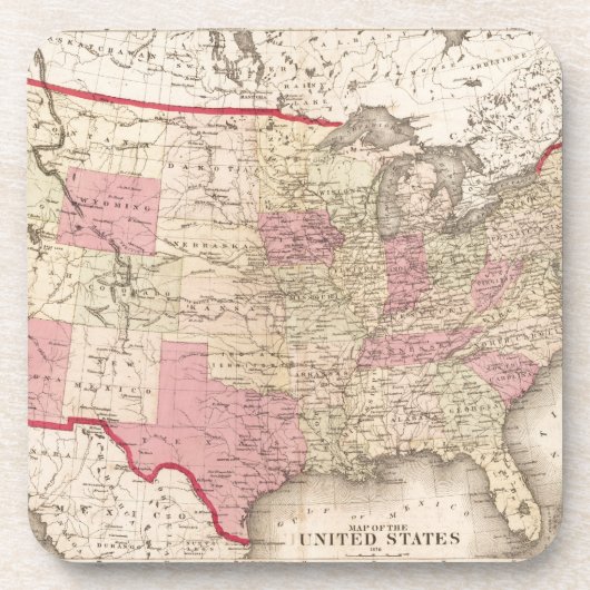 Kaart van de Verenigde Staten 5 Drankjes Onderzetter (Voorkant)