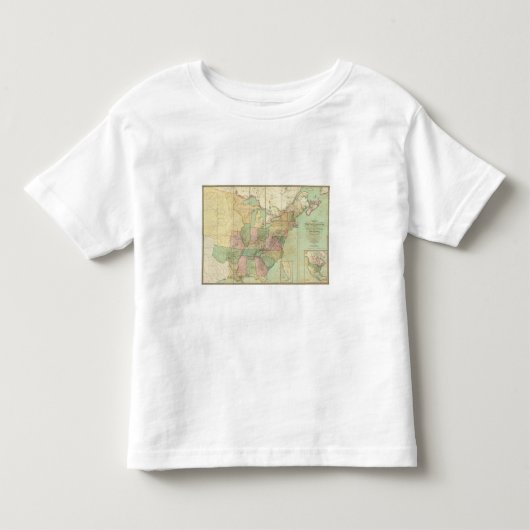 Kaart van de Verenigde Staten 6 Kinder Shirts (Voorkant)