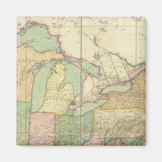 Kaart van de Verenigde Staten 6 Magneet (Voorkant)