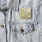 Kaart van de Verenigde Staten 6 Vierkante Button 5,1 Cm (In situ)