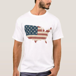 Kaart van de Verenigde Staten Amerikaanse vlag t- T-shirt