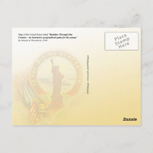 Kaart van de Verenigde Staten c1890 (Achterkant)