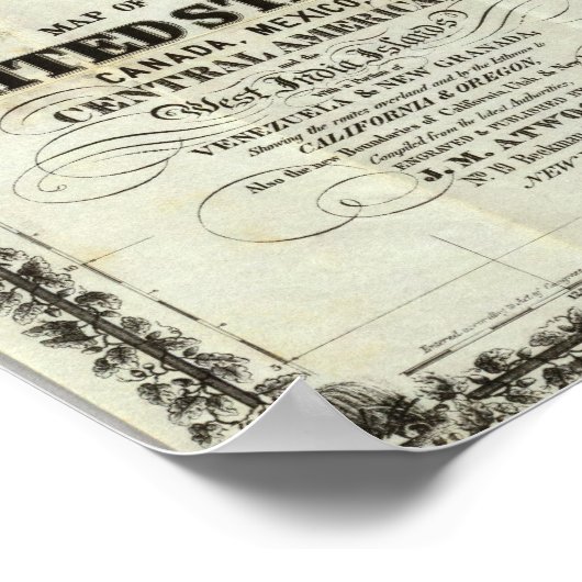 Kaart van de Verenigde Staten, Canada, Mexico Poster (Hoek)