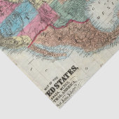 Kaart van de Verenigde Staten, Canada, Mexico Tissuepapier (Detail)