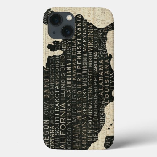 Kaart van de Verenigde Staten Case-Mate iPhone Case (Achterkant)