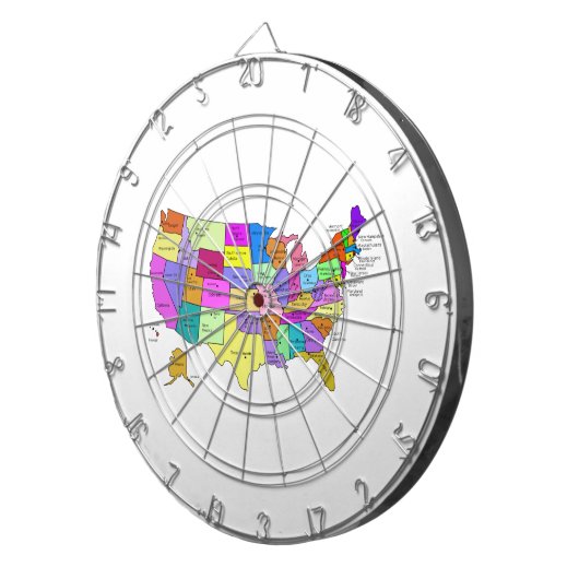 Kaart van de Verenigde Staten Dartbord (Voorkant Rechts)