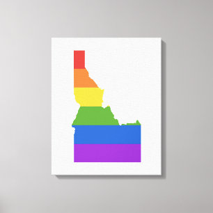 Kaart van de Verenigde Staten   De staat Idaho Canvas Afdruk