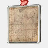 Kaart van de Verenigde Staten door Abraham Bradley Metalen Ornament (Links)