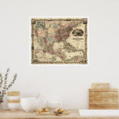 Kaart van de Verenigde Staten door Colton 1850 Poster (Keuken)