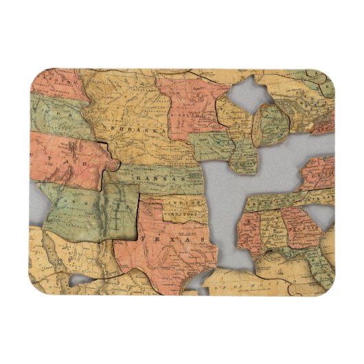 Kaart van de Verenigde Staten en Canada Magneet (Horizontaal)