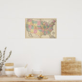 Kaart van de Verenigde Staten en de gebieden 2 Poster (Keuken)