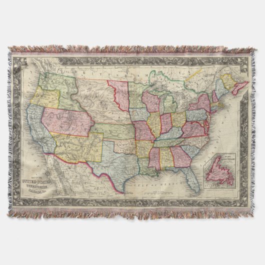 Kaart van de Verenigde Staten en gebieden Deken (Voorkant)