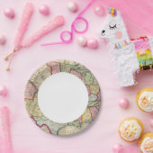 Kaart van de Verenigde Staten en gebieden Papieren Bordje (Feest)