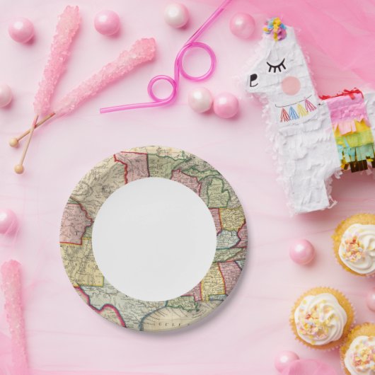 Kaart van de Verenigde Staten en gebieden Papieren Bordje (Feest)