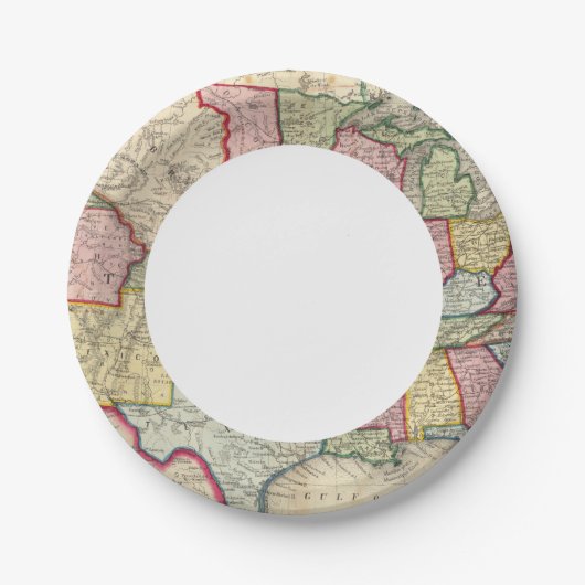 Kaart van de Verenigde Staten en gebieden Papieren Bordje (Voorkant)