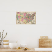 Kaart van de Verenigde Staten en gebieden Poster (Keuken)