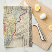 Kaart van de Verenigde Staten en gebieden Theedoek (Quarter Fold)