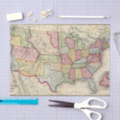 Kaart van de Verenigde Staten en gebieden Tissuepapier (Craft)