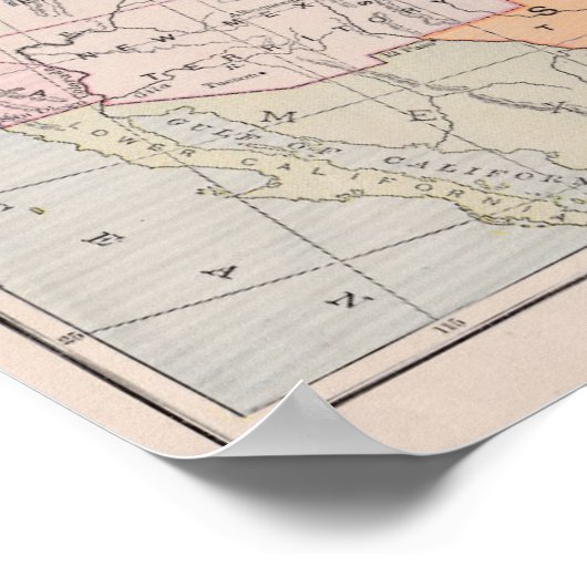  kaart van de verenigde staten in het tijdperk van poster (Hoek)