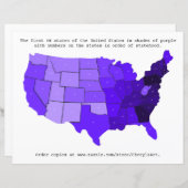 Kaart van de Verenigde Staten met de volgorde van  (Voorkant / Achterkant)