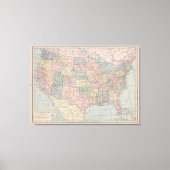  kaart van de Verenigde Staten op Canvas Afdruk (Voorkant)