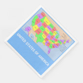 Kaart van de Verenigde Staten op Papieren servette Servet (Hoek)