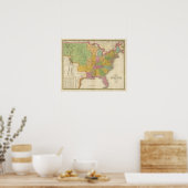 Kaart van de Verenigde Staten Poster (Keuken)