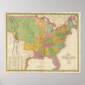Kaart van de Verenigde Staten Poster (Voorkant)