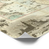 Kaart van de Verenigde Staten Poster (Hoek)