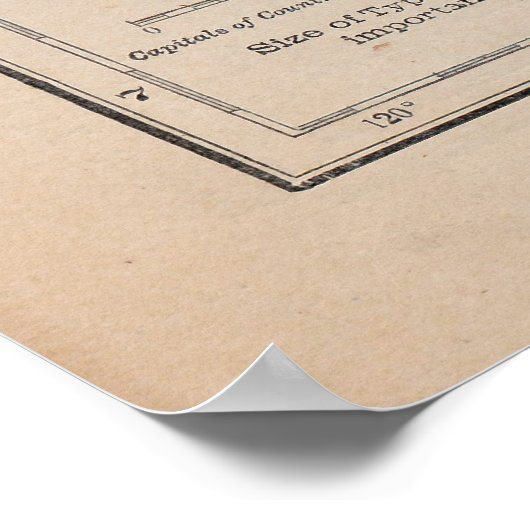  kaart van de Verenigde Staten Poster (Hoek)