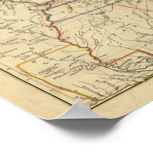 Kaart van de Verenigde Staten Poster (Hoek)