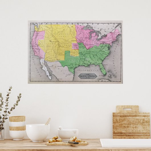 Kaart van de Verenigde Staten Poster (Keuken)