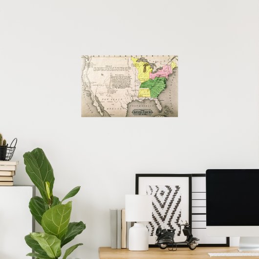 Kaart van de Verenigde Staten Poster (Thuiskantoor)