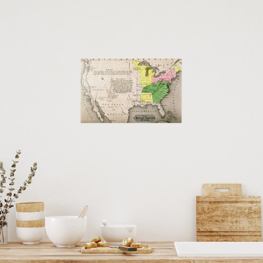 Kaart van de Verenigde Staten Poster (Keuken)