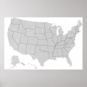 Kaart van de Verenigde Staten Poster (Voorkant)