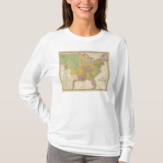 Kaart van de Verenigde Staten T-shirt (Voorkant)