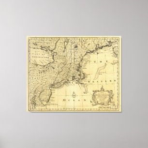 Kaart van de Verenigde Staten van Amerika (1783) Canvas Afdruk