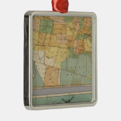 Kaart van de Verenigde Staten van Amerika 2 Metalen Ornament (Rechts)