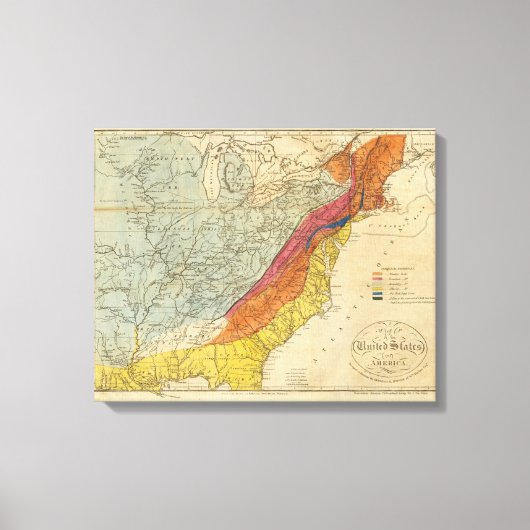 Kaart van de Verenigde Staten van Amerika 4 Canvas Afdruk (Voorkant)