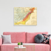 Kaart van de Verenigde Staten van Amerika 4 Canvas Afdruk (Insitu (Woonkamer))