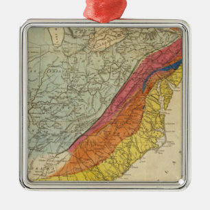 Kaart van de Verenigde Staten van Amerika 4 Metalen Ornament
