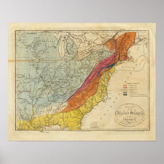 Kaart van de Verenigde Staten van Amerika 4 Poster (Voorkant)