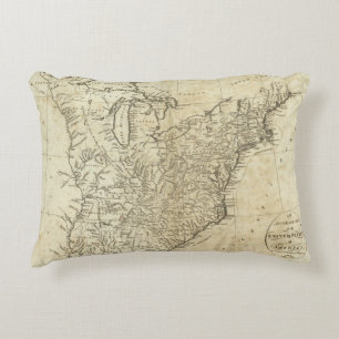 Kaart van de Verenigde Staten van Amerika Decoratief Kussen
