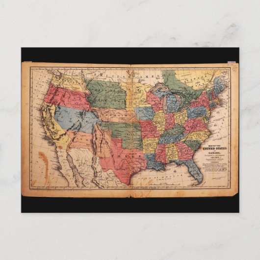 Kaart van de Verenigde Staten van Amerika in 1853 (Voorkant)