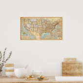 kaart van de Verenigde Staten van Amerika Poster (Keuken)