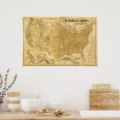 Kaart van de Verenigde Staten van Amerika van 1901 Poster (Keuken)