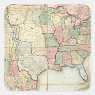 Kaart van de Verenigde Staten van Amerika Vierkante Sticker