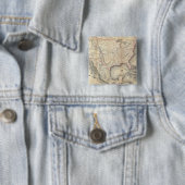 Kaart van de Verenigde Staten Vierkante Button 5,1 Cm (In situ)