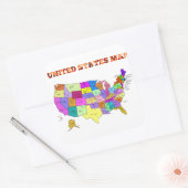 Kaart van de Verenigde Staten Vierkante Sticker (Envelop)